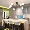 POWLIG 8 - Light Sputnik Modern Linear Chandelier With Milky White Glass Shade - 3 of 4