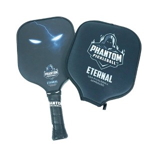 Phantom Pickleball 16'' Eternal Steel 14mm T700 Carbon Fiber Traditional Pickleball Paddle with Cover - Gray - 1 of 4