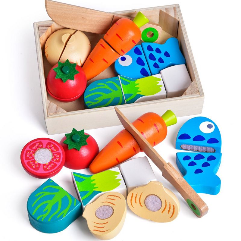 Fun Little Toys Wooden Vegetable Chopper Set, 2 of 8