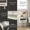 Roundhill Furniture Feeney Dual-tier Storage Nightstand, Side Table, Cream White - 3 of 4