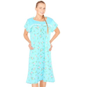 JEFFRICO Womens Short Sleeve Nightgowns Sleepwear Soft Pajama Dress Nightshirts - 1 of 4