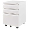 NicBex Mobile File Cabinet with Lock, Vertical Metal Filing Cabinets with 3 Drawers and Wheels,Office Cabinet for Home, Office,White/Black - 2 of 4