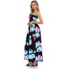 Women Strapless Maxi Boho Vintage Summer Beach Floral Print Hawaiian Party Long Dress - 2 of 4