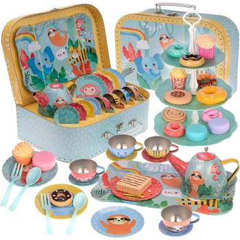 Flooyes Mermaid Tea Party Set for Kids, Pretend Play Tea Set, 48 PCS Toy  Tea Set Includes Teapot, Cups, Saucers, and Accessories - Perfect Christmas  Gifts for Kids Girls Parties Role-Playing Games 