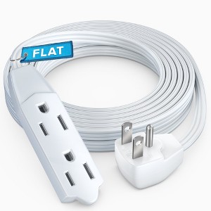 Maximm Flat Plug Extension Cord UL Certified 16 Gauge, 125V, 13 Amps, 1625 Watts Grounded 3-Prong Cord - 1 of 4