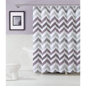Kate Aurora 100% Cotton Modern Chevron Fabric Shower Curtain - Standard Size
