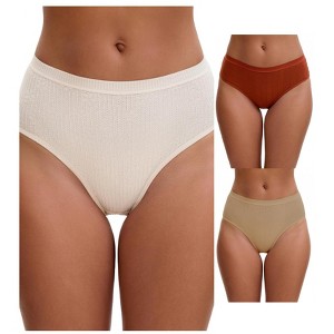 INSPIRE CHIC Women's High Waisted Butt Lifter Briefs Tummy Control Underwear, Available in Plus Size 3 Packs - 1 of 4
