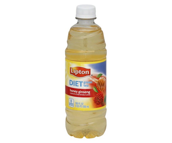 Lipton Diet Honey Ginseng Green Tea - 16.9 fl oz Bottle