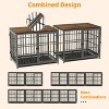 Artloge Heavy Duty Metal Pet Kennel Cage Durable Dog Crate Wooden Tabletop End Side Table with Removable Tray & 3 Lockable Doors for Dogs Furniture - 4 of 4