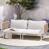 Crestlive Products Patio Furniture Set Oversized Metal Single Sofa Outdoor Sectionals Conversation Set with Cushion, White Frame and Beige Mat - 4 of 4