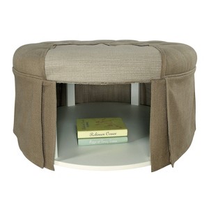 Gantt Transitional Button Tufted Fabric Storage Ottoman Brown - ioHOMES