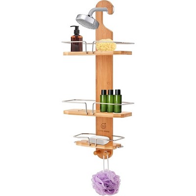 Bathroom Multi-function Natural Bamboo Storage Rack Over Shower Head  Organizer, Shower Ball, Shampoo, Conditioner, Soap Holder : Target