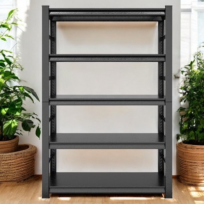 Alilang 47.20 Inch Heavy-Duty 5-Tier Adjustable Metal Storage Shelving Unit for Garage and Home Organization - Gray