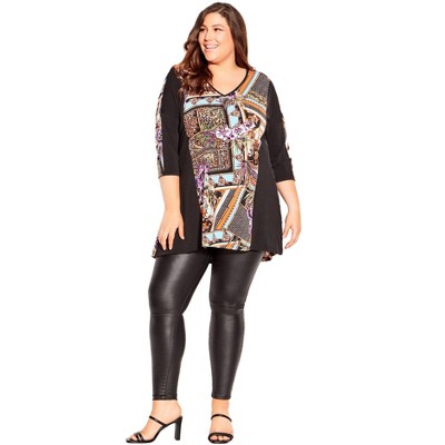 Avenue Women's Plus Size Carson Contrast Tunic