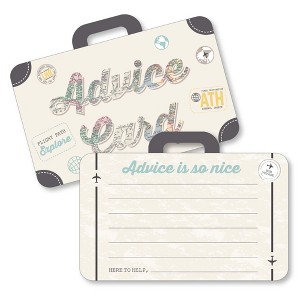 Big Dot of Happiness World Awaits - Suitcase Wish Card Travel Themed Party Activities - Shaped Advice Cards Game - Set of 20 - 1 of 4