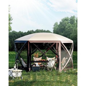Pop-Up Screen Tent Gazebo,12x12Ft Camping Canopy Instant Shade,Featuring 6 Removable Privacy Canopy,Made from 210D Oxford Fabric for Patio,Backyard - 1 of 4