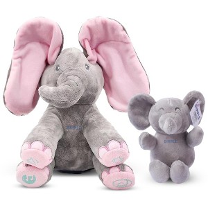 Dimple Kaia Interactive Elephant Plush with Baby Elephant, Peek-a-Boo ...