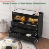 Dresser for Bedroom w/Charging Station, Large Capacity Storage Cabinet Chests w/ 6 Drawer & 2 Open Storage Shelves - 3 of 4