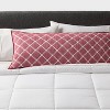 Body Pillow Cover Reversible Matelasse Red Lattice - Threshold™ - 2 of 4