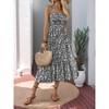Summer Floral Print Sleeveless Maxi Dress with Zipper Pocket and English Warning Bag - Sweet and Fresh Country Style - 2 of 4