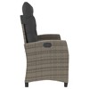 vidaXL Reclining Patio Bench with Cushions Outdoor Furniture Gray Poly Rattan - 4 of 4