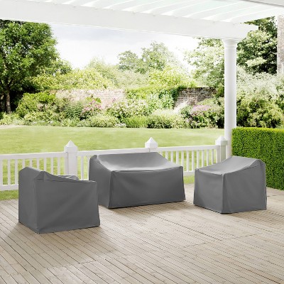 Gray Heavy Gauge Vinyl Outdoor Furniture Cover Set