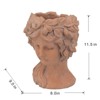 VisioGear Head Bust Planter, Indoor Outdoor Home Garden Decor, Modern Design for Indoor and Outdoor Spaces, Brown, 7.9"*8.9"*11.6" - 3 of 4