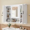 MAYEERTY 36" Bathroom Vanity with Sink White MDF Rubberwood 3 Drawers Adjustable Shelf Freestanding - 2 of 4
