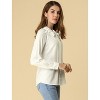 Allegra K Women's Work Office Long Sleeve Button Decor Elegant Bow Tie Neck Blouse - 4 of 4