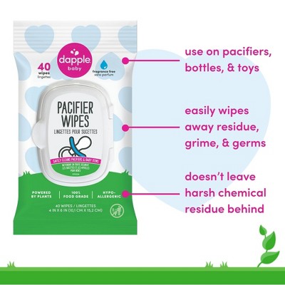 Dapple Baby Unscented Baby Pacifier Cleaning Wipes - 120ct: Plastic Bag Wipes for Breast Pumps & Accessories