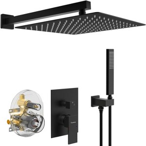 PAGED Shower Faucet Set Wall Mounted Rain Showerhead with 10" Rainfall Shower Head and Handheld Shower Faucet for Bathroom - 1 of 4