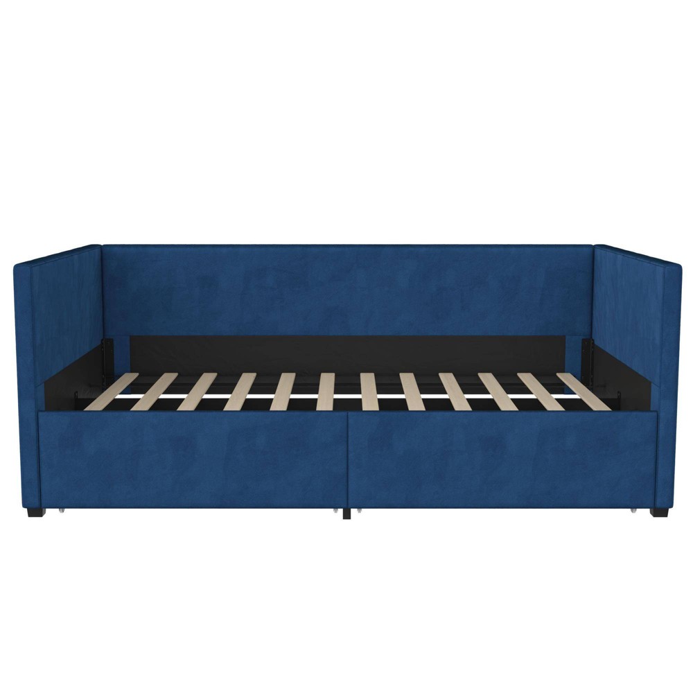 Photos - Bed Twin Arliss Modern Glam KIds' Tuxedo Daybed with Storage Blue - Room & Joy