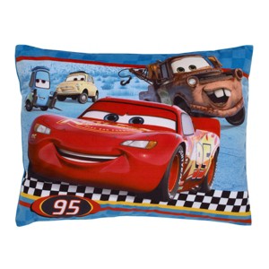Disney Cars Radiator Springs Blue and Red Lightning McQueen and Tow-Mater Decorative Toddler Pillow - 1 of 4