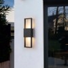LLHZSY 15 3/4" Black Modern Integrated LED Outdoor Wall Light for Outside House, Waterproof Porch Lantern Sconce - 2 of 4