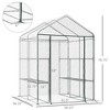 5' x 5' x 6' Mini Walk-in Greenhouse Kit, Portable Green House with 3 Tier Shelves, Roll-Up Door, and Weatherized Plastic Cover for Backyard Garden - 3 of 4