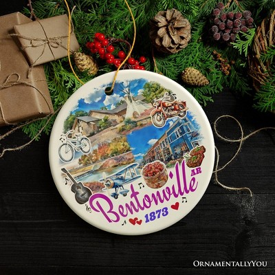 Artistically Vibrant Bentonville Ornament, Arkansas Mountain Town Christmas Gift and Souvenir | OrnamentallyYou