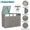 Outdoor Garbage Bin Storage Shed, Galvanized Steel Ventilated Trash Can Storage, Metal Bin Shed with Lockable Doors for Garden Yard Lawn - 3 of 4