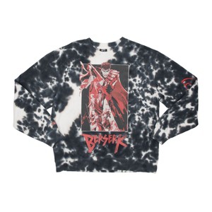Berserk Conviction Arc Manga Character Art Adult Black Bleach Washed Crew Neck Long Sleeve Tee - 1 of 2