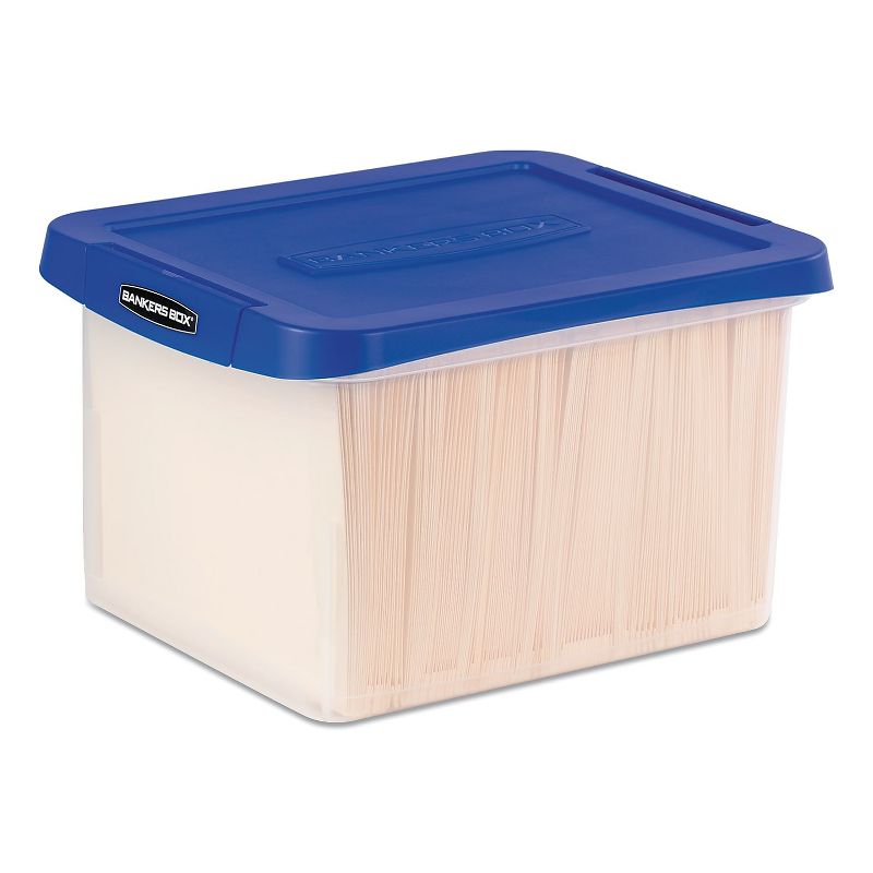 Bankers Box Heavy Duty Plastic File Storage Locking Lid Letter/Legal Clear/Blue 2/Pack 0086202, 3 of 9