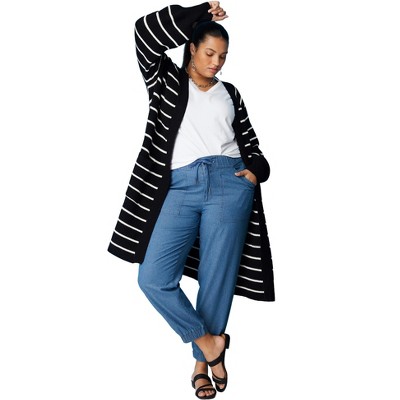 June + Vie by Roaman's Women's Plus Size Open-Front Cardigan