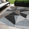 Chocolate Gray And Charcoal Geometric Washable Indoor Outdoor Area Rug - 2 of 4