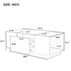 JUJABU Modern Coffee Table with High-Gloss Finish, Glass Tabletop, Open Storage Compartment and 2 Hidden Drawers for Living Room - 4 of 4