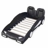 BABYYER Twin Size Race Car-Shaped Platform Bed, Upholstered Twin Bed Frame with Guardrail for Kids Boys Girls - 4 of 4