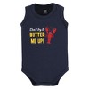 Hudson Baby Infant Boy Cotton Sleeveless Bodysuits, Butter Me Up Lobster - 3 of 4