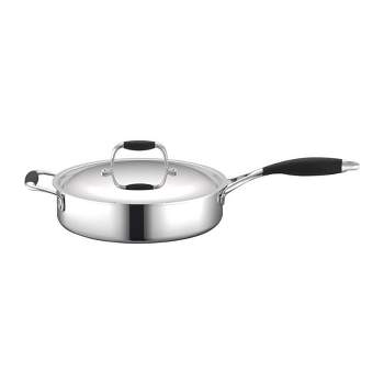 NutriChef Stainless Steel Pan 3.4 qt Pot Kitchen Cookware With Lid