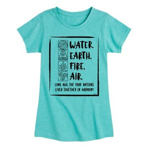 Girls' - Avatar: The Last Airbender - Elements Harmony Fitted Short Sleeve Graphic T-Shirt - 1 of 4