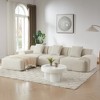 113'' Modern L-Shaped Sectional Sofas with Corduroy Upholstery, Deep Seats, Movable Ottoman, and No Assembly - 3 of 4