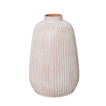 VIP Terracotta 14 in. White Wide Vase