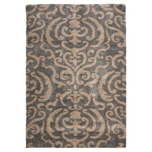 Gray/Beige Abstract Loomed Area Rug - (8