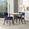 Vynxaria Blue Velvet Dining Chairs - Stylish Armless Set - 4 of 4